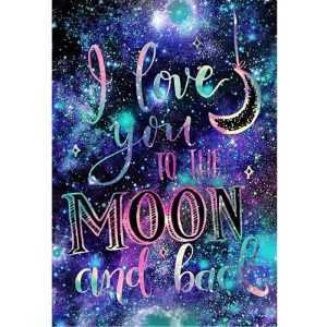 I love you to the moon and back saying diamond painting kit