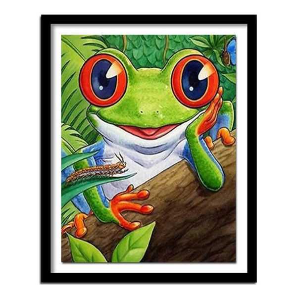 Green Cartoon Frog Diamond Art Kit for Beginners