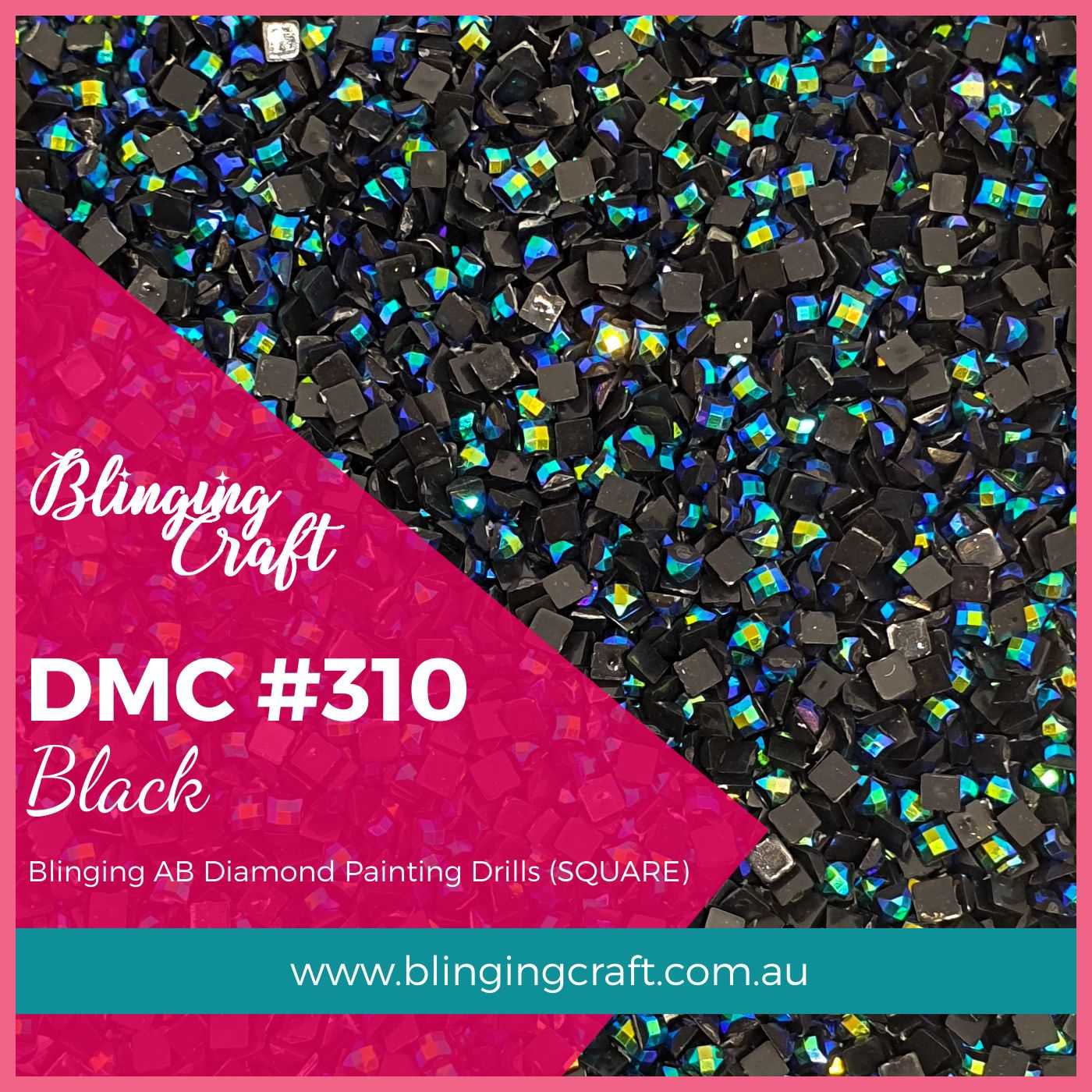 My Diamond Art Replacement Drills DMC 310 (BLACK-Round) Acrylic Diamonds