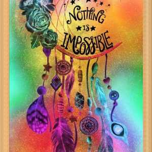 Nothing is impossible saying on a dreamcatcher diamond painting design