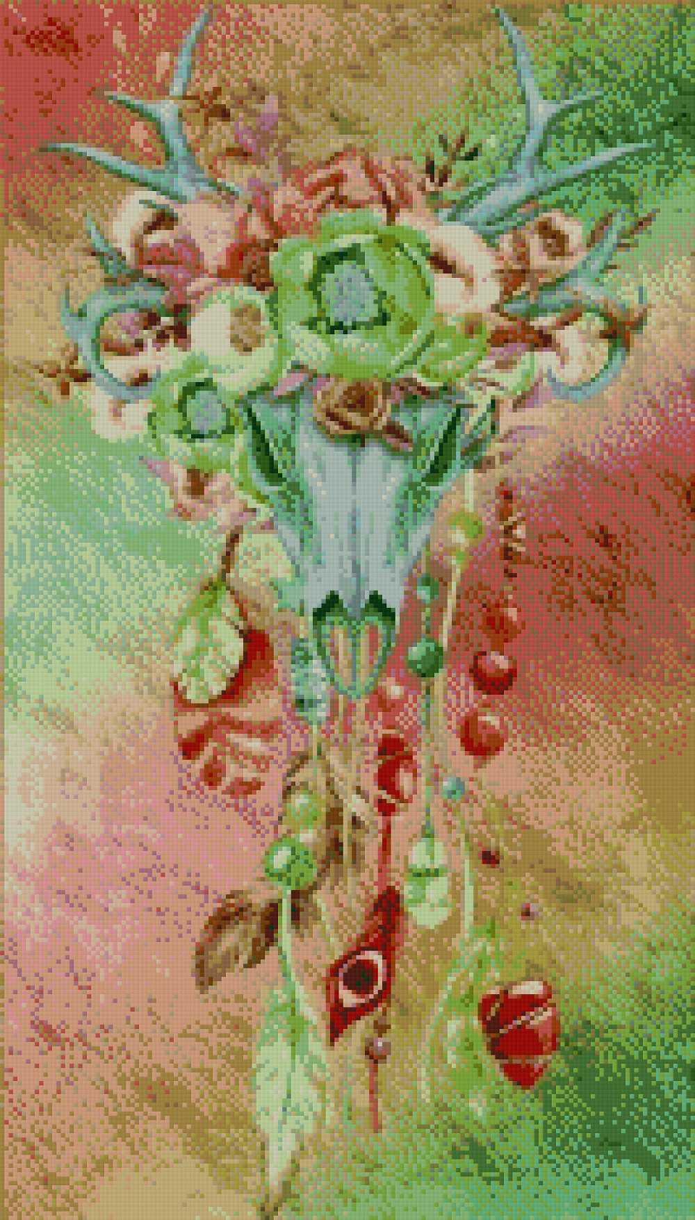 Boho Deer Skull with Flowers - 5D Diamond Painting Kits